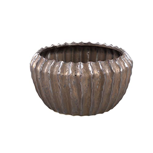 PTMD Bodi Flowerpot - 24 x 24 x 13 cm - Keramik - Bronze