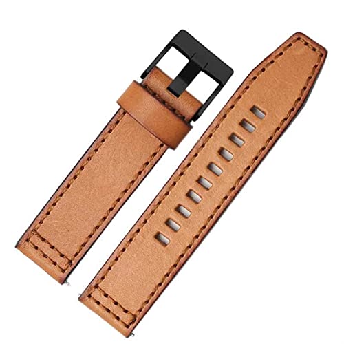 SCRUBY Für fossile JR1354 | 1487 | 1424 Uhrenband Hochwertige Retro Schnellveröffentlichung Echtes Leder Dieselgurt schwarz dunkelbraun 22mm 24mm(Brown black clasp,24mm)