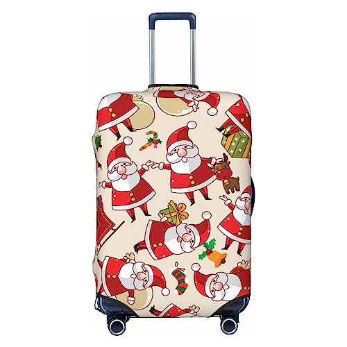 Miniks Reisegepäckhülle mit Weihnachtsmotiven, Weihnachtsmann, strapazierfähig, passend für 45,7 - 81,3 cm große Gepäckstücke, Größe XL, Schwarz, X-Large