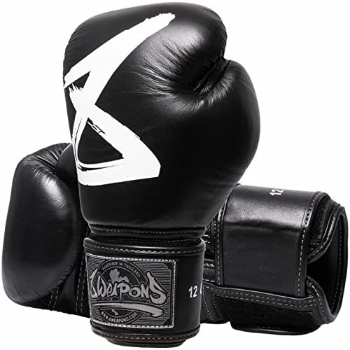 8 Weapons Boxhandschuhe, Big 8 Premium, schwarz - Hochwertige Boxhandschuhe aus Thailand (12 Oz)