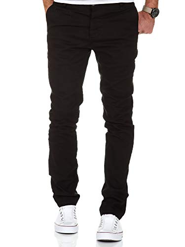 Amaci&Sons Herren Slim Fit Stretch Chino Hose Jeans 7100 Schwarz W36/L30