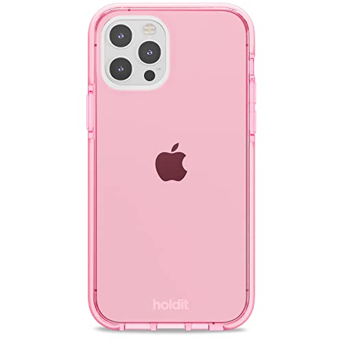 Holdit Transparent Hülle für iPhone 12/12 Pro (6,1") - Vergilbungsfrei TPU hülle - Flexiblem und Durchsichtige Handyhüllen in Getönter Farbe - Crystal Clear - Bright Pink