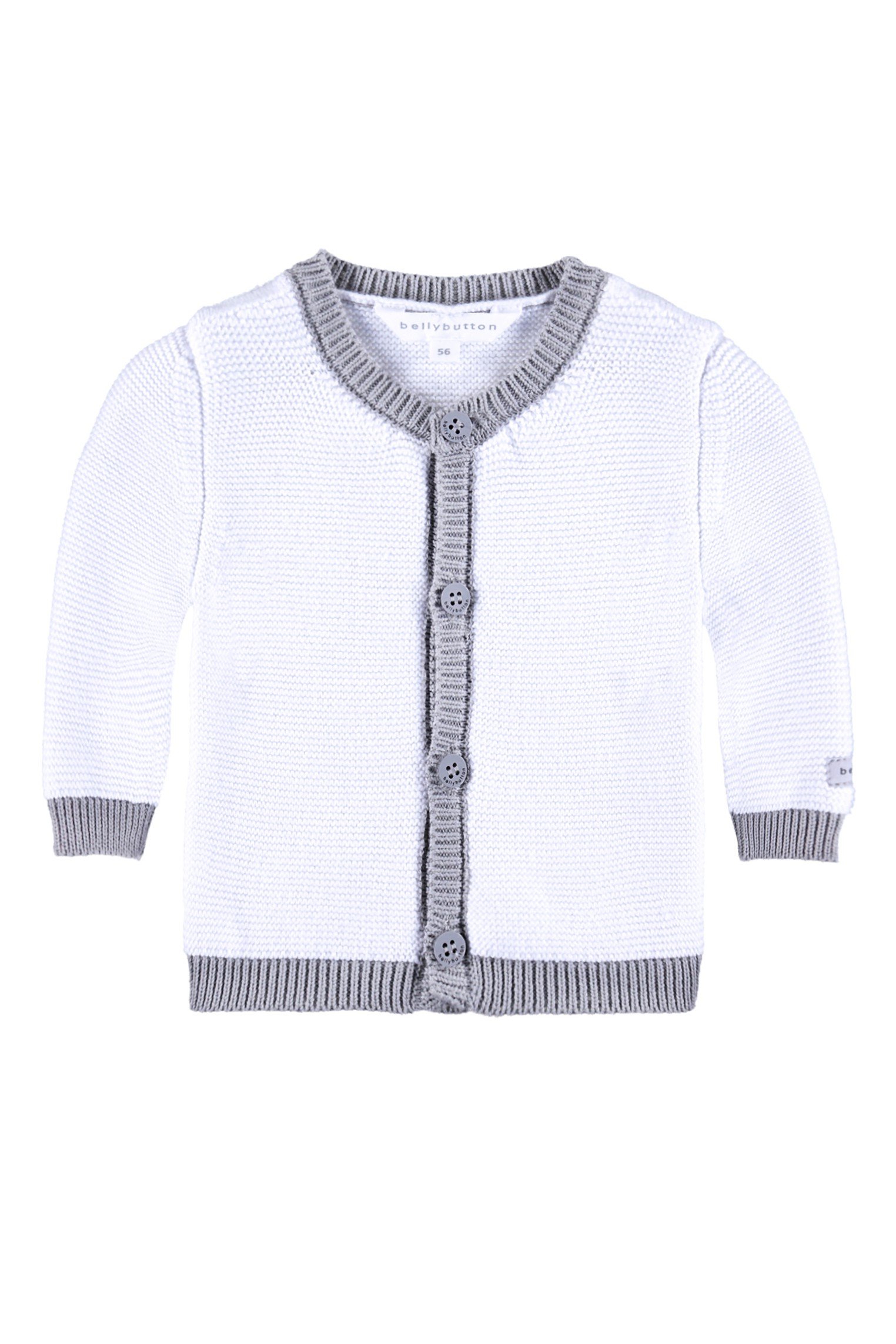 bellybutton Kiko Unisex Strickjacke 1/1 Arm, Weiß (Bright White 1000), 86