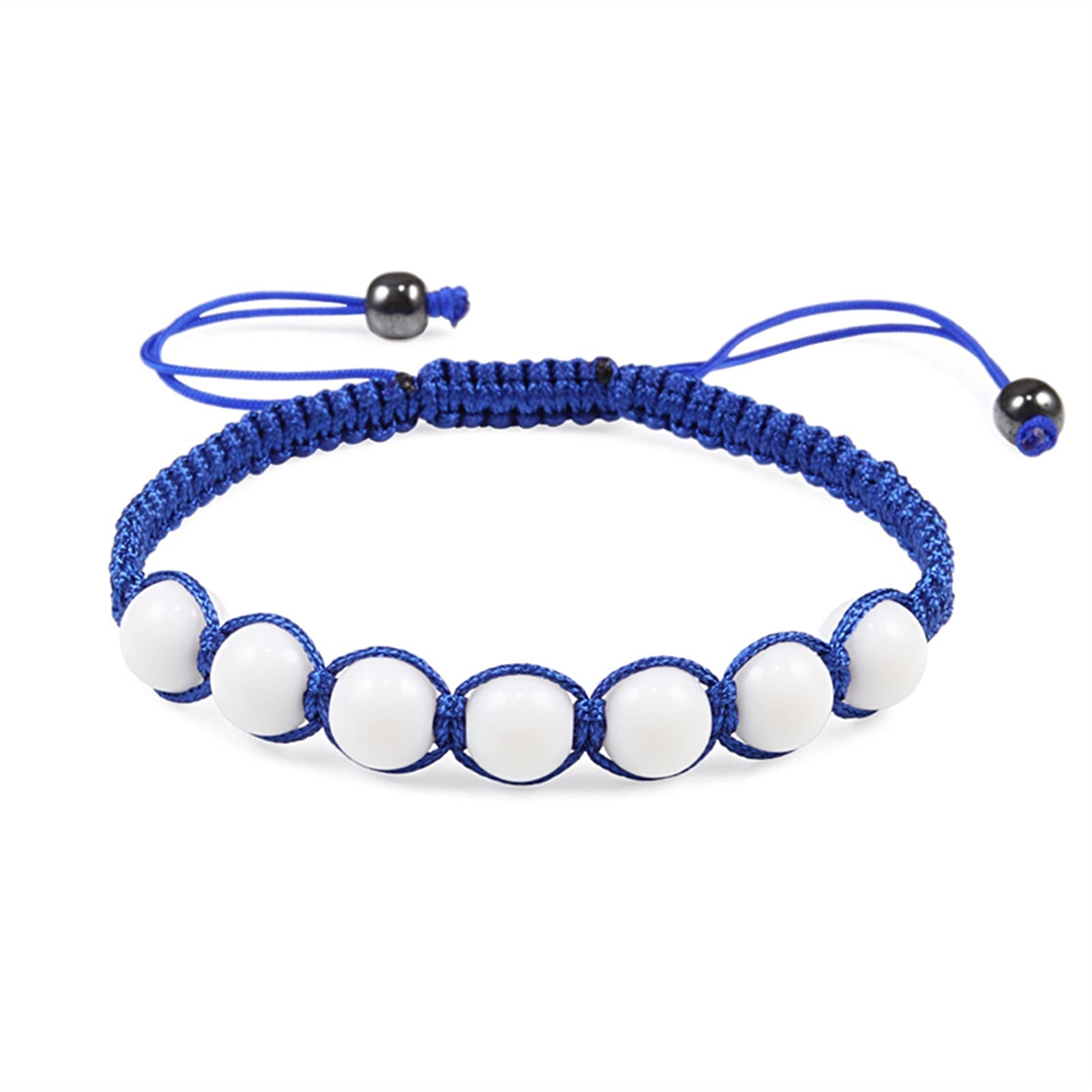 YIHANSS Kristallraue Trendige geflochtene Nylonseilperlenarmbänder Frauen Männer Naturstein Karneol Imitation Bernstein Strang Armband Armreif Geschenk Reiki-Armbänder (Farbe: Beige, Größe: Beige)