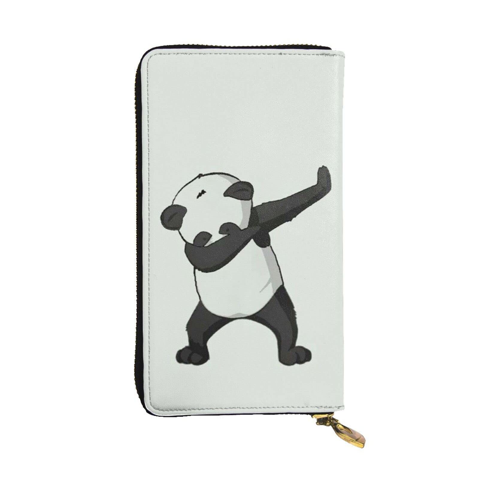 DMORJ Coole Panda lange Clutch aus Leder, 19 x 10 cm, bequem, leicht, wasserdicht, langlebig, schönes Geschenk, Schwarz, Einheitsgröße, Schwarz , Einheitsgröße