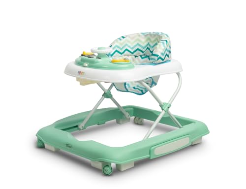 TOYZ - Timon - 2in1 Baby Lauflernwagen und Wippe - Lauflernhilfe Walker mit weichem Sitz, Musik und Spielpanel - Höhenverstellbar, Klappbar - 68 x 63 x 52 cm - Minze