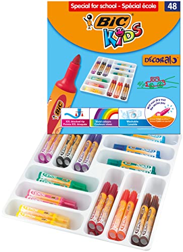 BiC Kids Decarolo große Filzstifte 48 Stück farblich sortiert