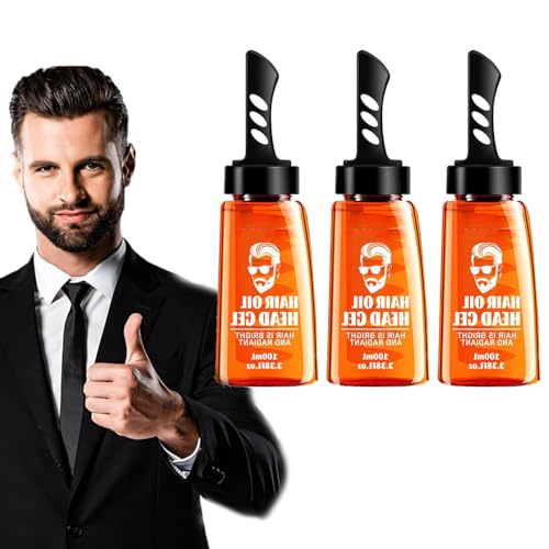 One-Comb Shaping-Styling Gelkamm, Männer-Haar-Styling-Gel mit Kamm, Männer-Haar-Styling-Gel mit Kamm, 2-in-1-Haarwachsgel für Herren mit Kamm (3PCS)