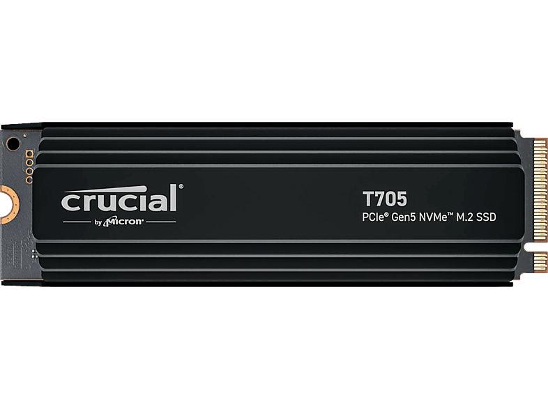 CRUCIAL T705 PCIe Gen5 NVMe Festplatte mit Heatsink, 4 TB SSD M.2, intern