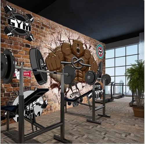 tyujlkjddlf Tapete Wandbild 3D Benutzerdefinierte Sport-Fitness-Tapete, Graffiti-Poster, 5D-Wandbild, Personalisiertes Wandgemälde Im Industriestil, Hintergrundwand-350Cmx245Cm