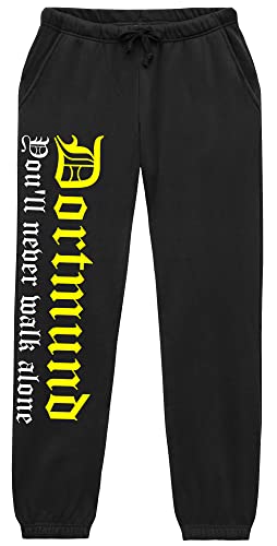 Dortmund Never Walk Alone Jogginghose | Fussball Ultras Sport Freizeit Hose | (M)