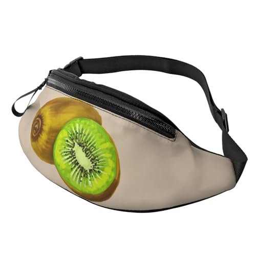 HSJFS Modische Hüfttasche mit Sonnenuntergang-Handflächen-Druck, verstellbarer Gürtel, lässige Brusttasche, kiwi, Einheitsgröße