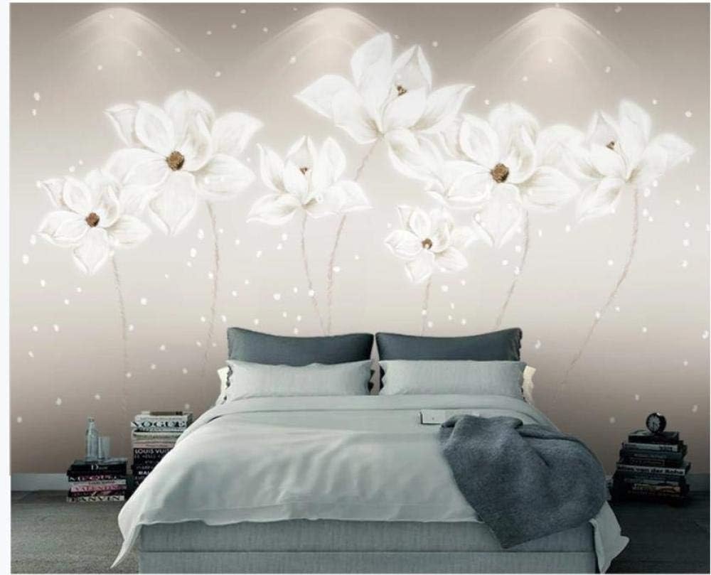 Weißer Lotus 3D Tapete Poster Restaurant Schlafzimmer Wohnzimmer Sofa TV Dekorative Wand-350cm×256cm