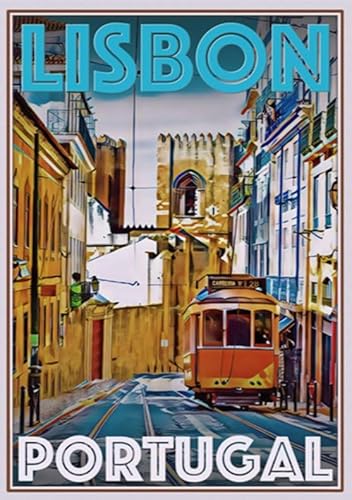 Hfmquisutron Jigsaw Puzzle 1000 Teile Portugal Reise Poster Holz Buntes Geschicklichkeitsspiel Für Die Ganze Familie Erwachsene Rg116Sm