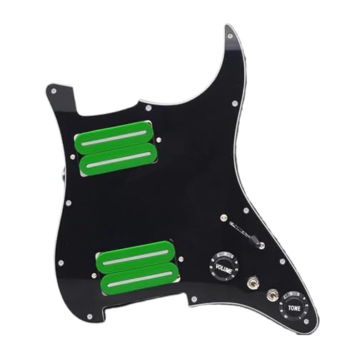 Schlagbrett Tonabnehmer für E Gitarre Schlagbrett-Tonabnehmer für E-Gitarre, hoher Output, 15 K, mit zwei vorverdrahteten Schlagbrett-Tonabnehmern(Green Black)