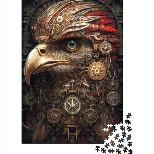 Puzzle mit 1000 großen Teilen für Erwachsene, biomechanischer Adler, Holzpuzzle, Puzzle für Erwachsene und Teenager, anspruchsvolles, schwieriges Puzzle, 75 x 50 cm