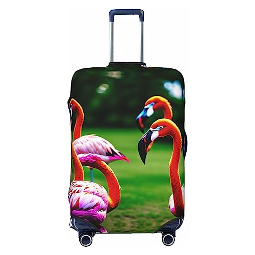 Miniks Flamingo Reisegepäckabdeckung, robuster Kofferschutz, passend für 45,7 - 81,3 cm große Gepäckstücke, Schwarz, Large