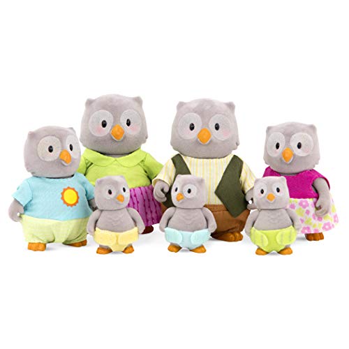 Li’l Woodzeez Figuren Eulen Tierfamilie McHoot – 7 weiche Tierfiguren mit Eltern und Kindern –Tiere im Set (7 Teile) Spielzeug ab drei Jahren