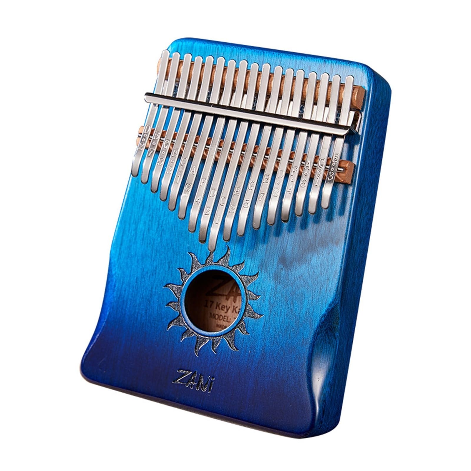 Kalimba Daumenklavier Farbverlauf blau leuchtende Farbe Kalimba-Daumenklavier 17-Ton-Daumenklavier Kalimba-Fingerklavier