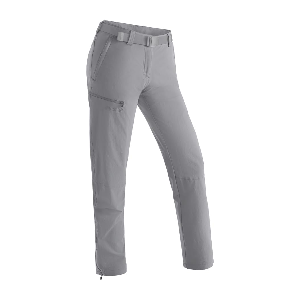 Maier Sports Inara Slim, Damen Wanderhose, Wasserabweisende Outdoorhose für Trekking und Hiking, Enganliegender Schnitt, PFC-frei, mSTRETCH pro 4 & Dryprotec, Grau, 18 (W27/28/L29)