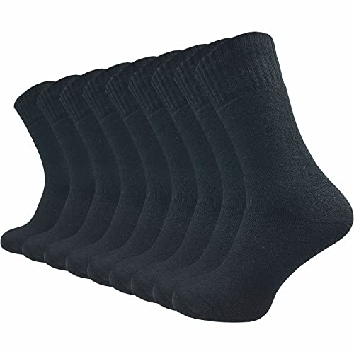 GAWILO Jägersocken für Herren (9 Paar) | Robuste Army- und Freizeitsocken mit Frotteefuß verhindert Bildung von Blasen und reguliert Feuchtigkeit (47-50, schwarz)