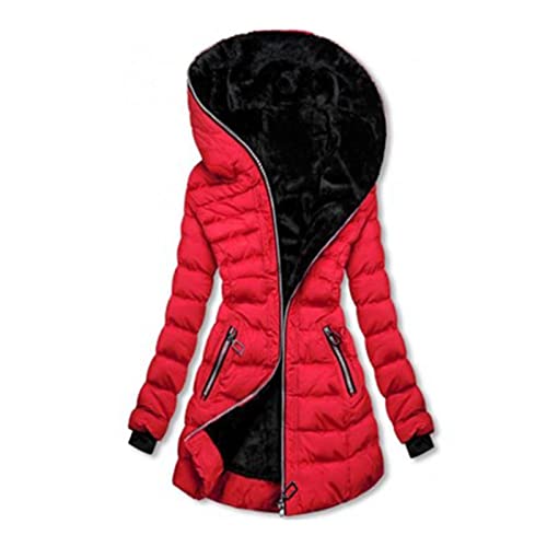 CSHE Damen Wintermantel Mantel Steppmantel Winter Jacke Lang Stepp Warm Teddyfell Elegant Silvester Geburtstag Halloween Weihnachten 2023 2024 Outfit Deko Meine Bestellungen Anzeigen