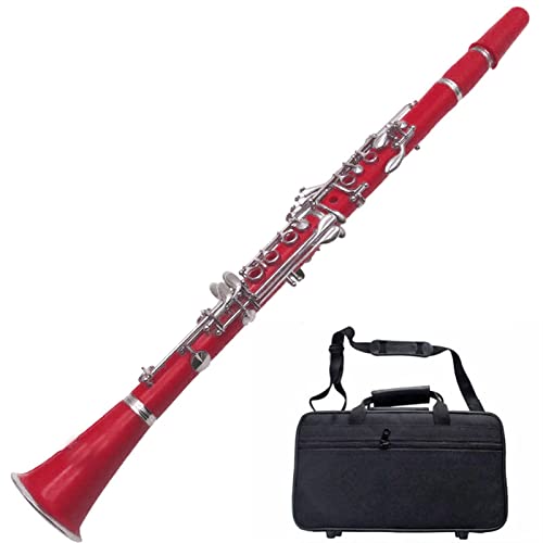 Klarinetten B Flache Klarinette Weiße Klarinette Farbe Klarinette Musikinstrument Standard Klarinette (Color : Crimson2)