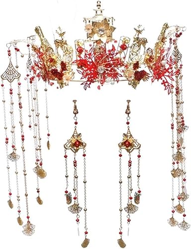 Haargabel, Braut-Haarnadeln, Hanfu-Haarstäbe, Hanfu-Haarschmuck, handgefertigte Vintage-Haar-Accessoires, Haarnadel-Haarnadeln im traditionellen chinesischen Stil, Hanfu-Kopfbedeckungen, Ohrringe-Kopf