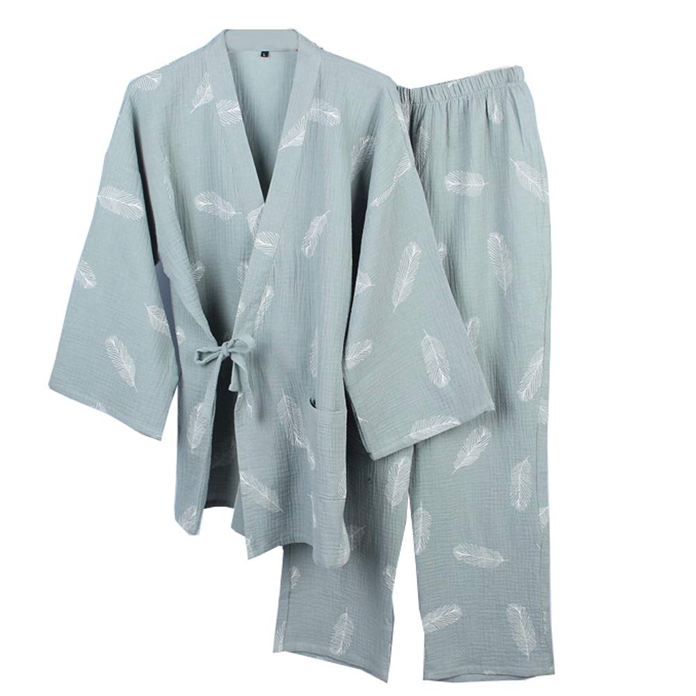 Fancy Pumpkin Kimono-Pyjama f¨¹r Herren aus Japan, d¨¹nn [Gr¨¹n, Gr??e L]