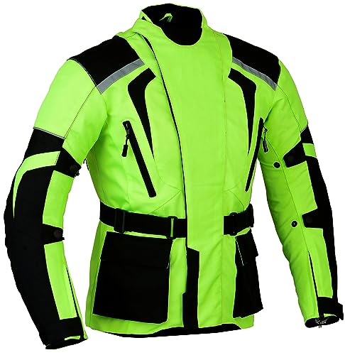 Grüne Motorradjacke, hochsichtbar, wasserdicht und reflektierend, grün