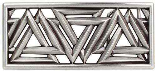 BELTINGER Gürtelschnalle Triangles 4,0 cm | Buckle Wechselschließe Gürtelschließe 40mm Massiv | Wechselgürtel bis 4cm | Silber