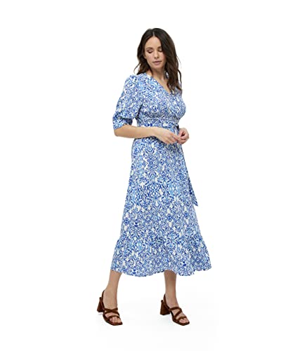 Peppercorn Damen Nicoline 2/3 Sleeve Dress Kleid mit 2/3-Ärmeln, 2993P Marina Blue Print, XS