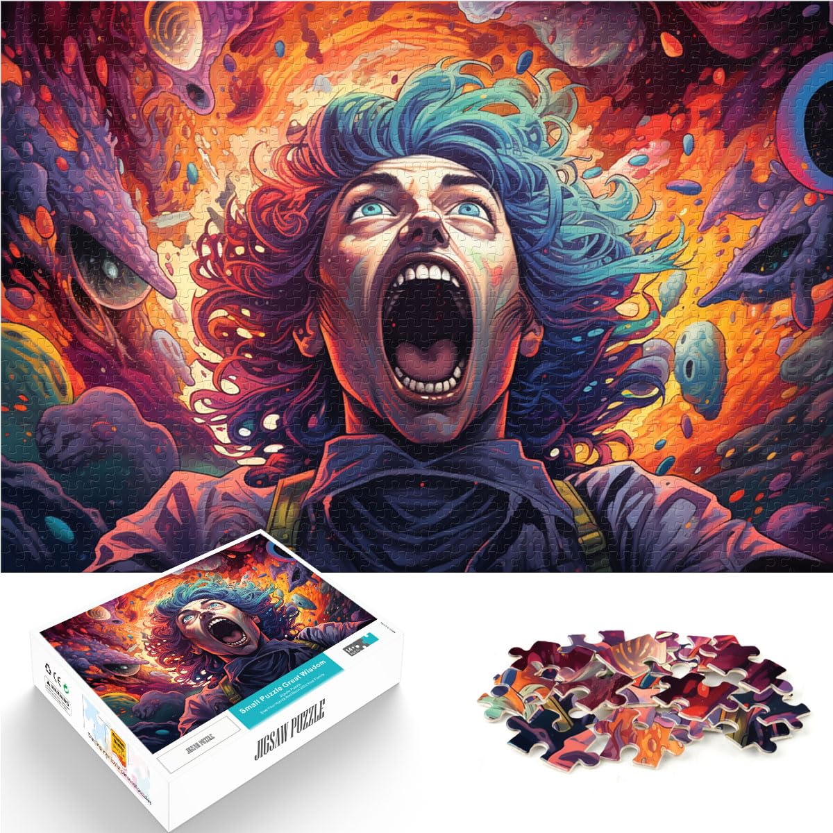 Puzzles Geschenke Spielzeug Fantasie Bunte Kunst für Erwachsene 1000 Teile Puzzle Holzpuzzle Schwierige schwere Puzzles für Frauen Männer 1000 Stück (50x75cm)