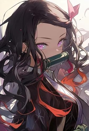 HfmQuisutron Jigsaw Puzzle 1000 Teile Anime-Figuren Nezuko Holzspielzeug Für Erwachsene Und Kinder Stressabbau Spiel Pq57Az