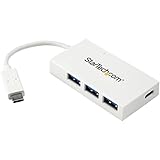 StarTech.Com 4 Port USB-C Hub - USB C und 3x USB-A - USB 3.0 Hub - Weiß - 4 Port USB Hub - USB Port Expander - USB Typ C Hub