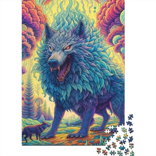 Kunstpuzzle für Erwachsene, 500 Teile, Wolfsmonster, Holzpuzzle, Erwachsenenpuzzle, Weihnachtsgeburtstagsgeschenk für Erwachsene, Teenager 20,47x14,96 Zoll