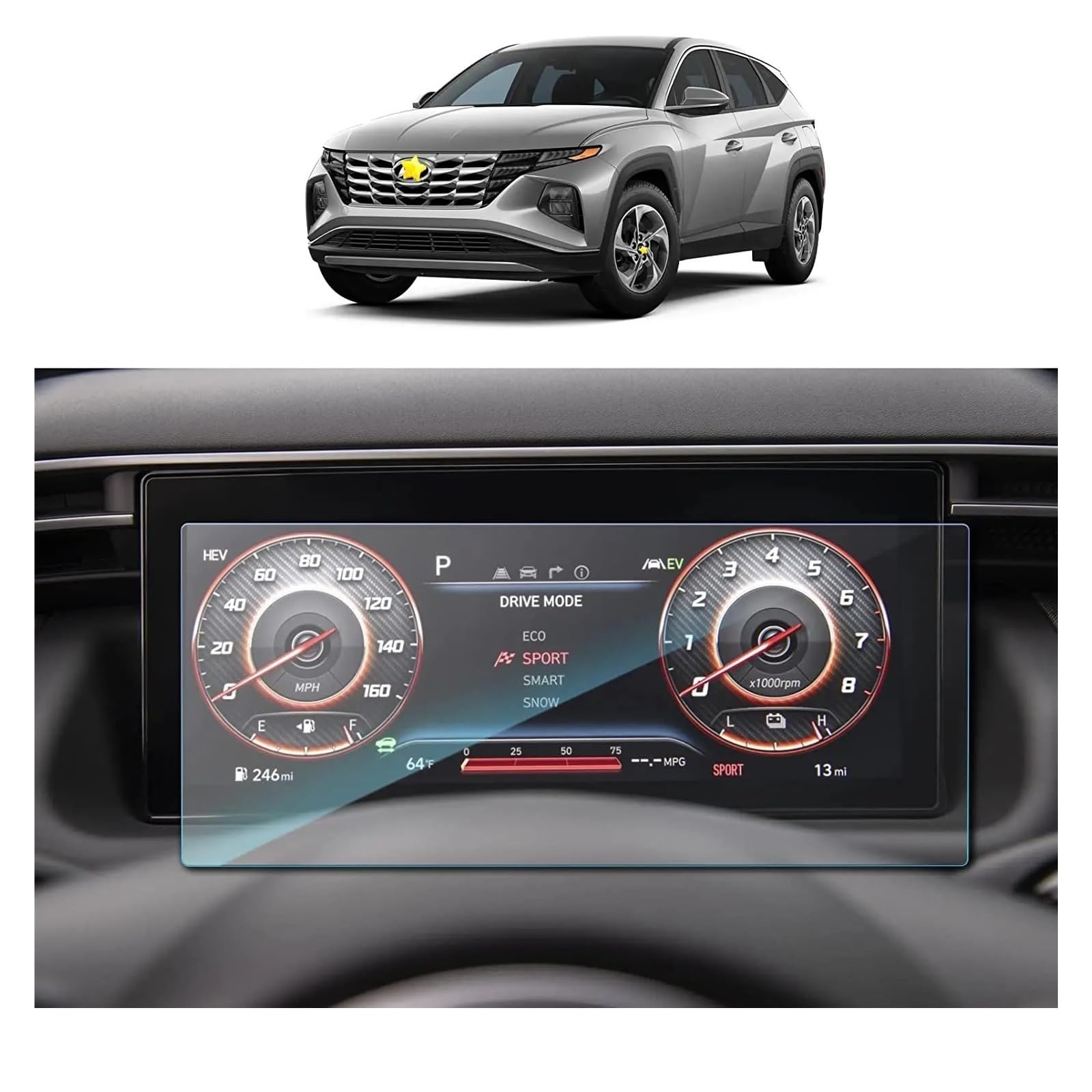 Navigations-Displayschutz Für Hyundai Für Tucson NX4 2022 2023 10,25 Zoll Auto LCD Navigation Gehärtetem Glas Touchscreen Schutz Film Navigation Schutzfolie