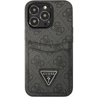 GUESS Hard Cover 4G Saffiano Double Card Black, für Apple iPhone 13 Pro Max, UHCP13XP4TPK (GUHCP13XP4TPK)