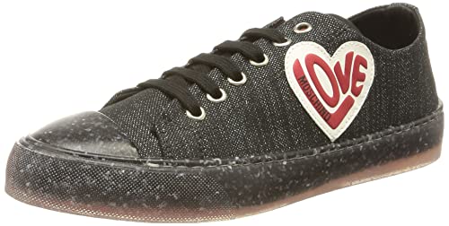 Love Moschino Damen Collezione Autunno Inverno 2021 Sneaker, Schwarz, 35 EU