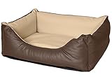 CopcoPet Rocco Orthopädisches Visco Hundebett Hundesofa Wendebett Kunstleder S ca. 70 x 55 cm Mocca