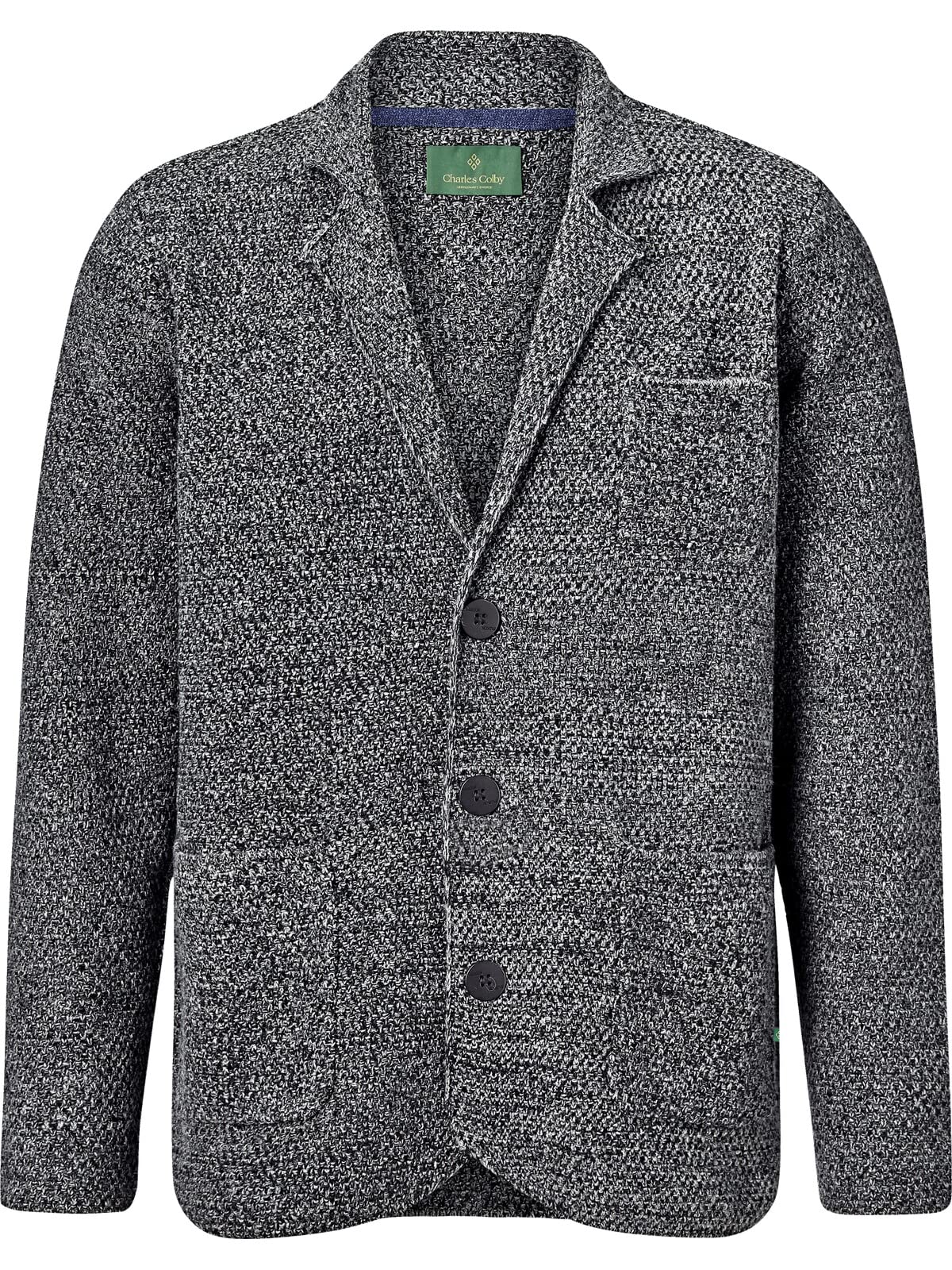 Charles Colby Herren Strickjacke Earl James (Freizeit-Sakko, Herren-Blazer) grau 3XL (XXXL) - 64/66