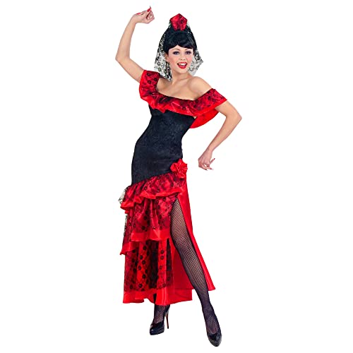 Widmann - Kostüm Spanische Flamenco Tänzerin, Kleid, Senorita, Faschingskostüme für Damen, Karneval