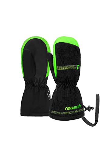 Reusch Baby-Jungen Maxi R-TEX XT Fäustling wasserdicht warme Skihandschuhe Alltagshandschuhe Schnee Schlittenfahren Babyhandschuhe Winter-Handschuhe, schwarz/grün, I