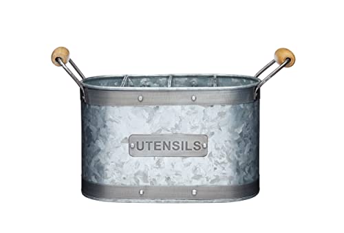 INDUSTRIAL KITCHEN Utensilienhalter, Grau/Braun, 27.5 x 11 x 17 cm