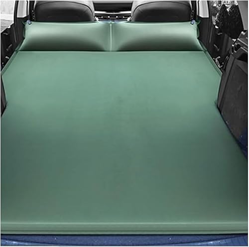 JHYGBKYHGG Auto aufblasbare Matratze für Peugeot 207CC 2009-2013, Tragbares aufblasbares Bett Camping Luftmatratze Reisematte Kofferraum Luftbett Kissen,F/Green