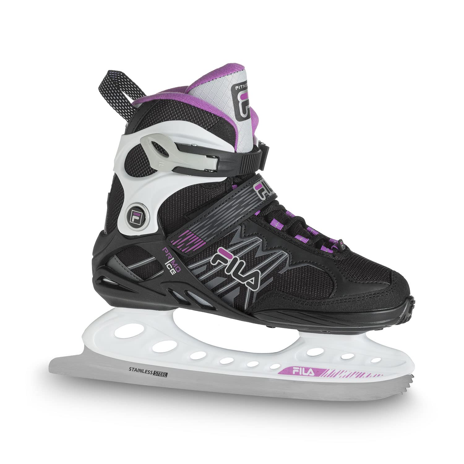 FILA Damen FILA Primo Ice Lady Freizeitschlittschuh Damen Eishockey Eislaufen Edelstahlkufe Starker H, schwarz/weiß/magenta, 39 EU