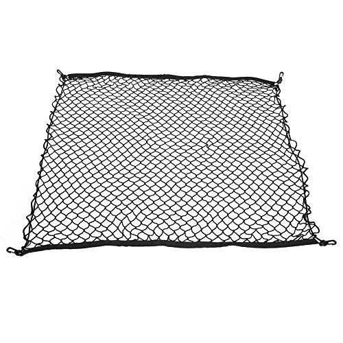 Auto Gepäcknetz, 100 * 100 cm Universal Auto Kofferraum Gepäck Fracht Elastic Net Organizer Mesh Halter Netz Schutznetz Trennnetz Schwarz