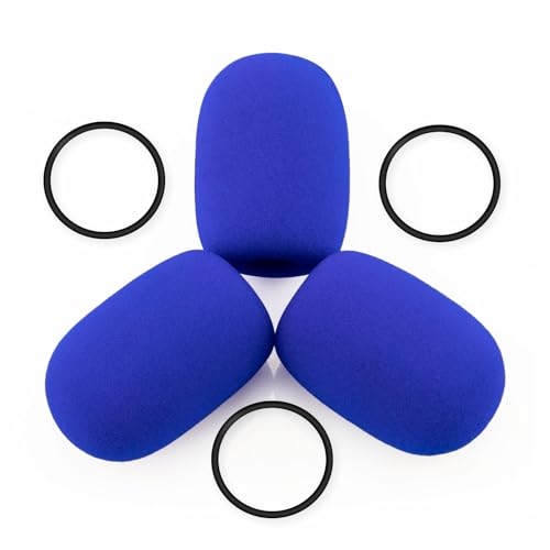 LEFXMOPHY Windschutzscheibe für Bose A20 Aviation Headset Mic Cover, Ersatz für Bose Proflight Serie 2 / A30 Mikrofon Spongue Pop Filter, 3er-Pack, blaue Schaumstoffabdeckung