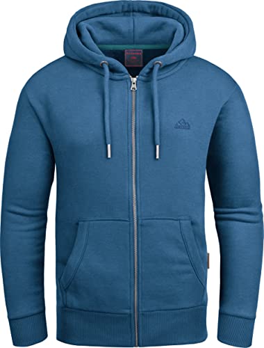 Grin&Bear Hoodie Herren Sweatshirt mit Reißverschluss GEC605 Petrol XL