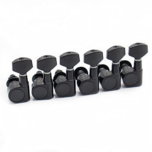 Gitarren Stimmwirbel 6 Stücke Gitarre Tuning Pegs Maschinenköpfe Tuning Peg Maschine Head Guitar Tuner Keine Montagelöcher (Color : 6L Black)